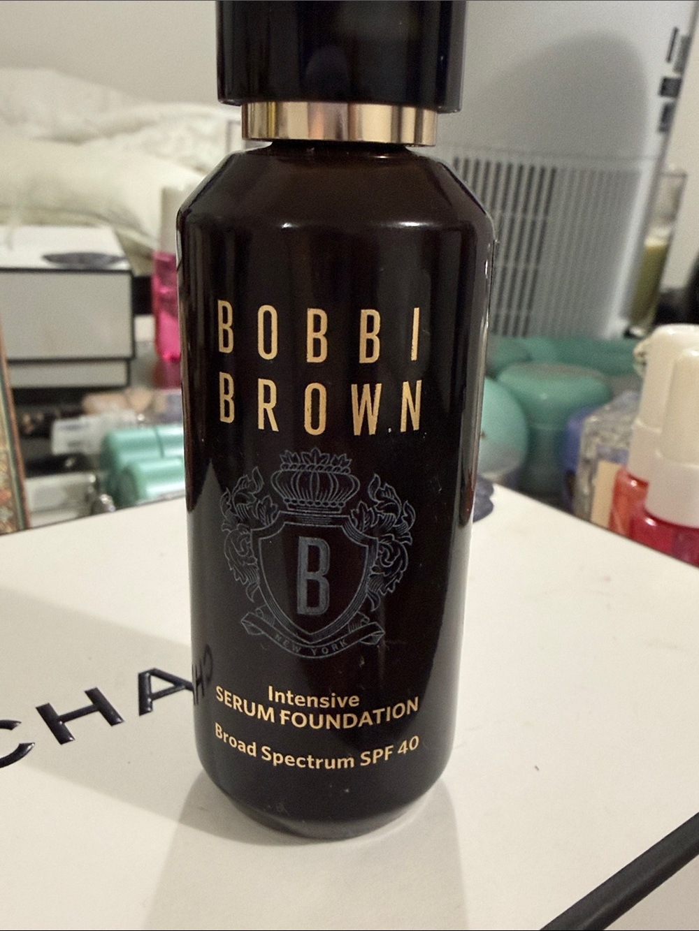 Bobbi Brown Black and Gold Intensive Serum Foundation Bottle